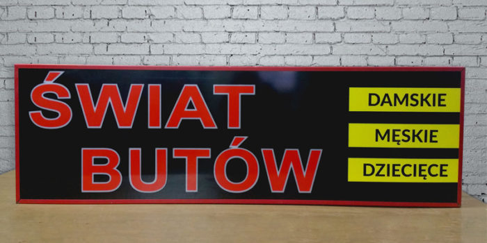 Świat butów - kaseton świetlny